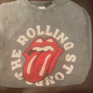 Zara Kids Gray Rolling Stones Graphic Sweatshirt